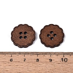 4-Hole Flower Wood Buttons&nbsp;BUTT-Q046-13B