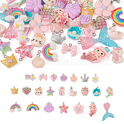 46Pcs 23 Styles Opaque & Transparent Resin Pendants&nbsp;RESI-TA0001-57