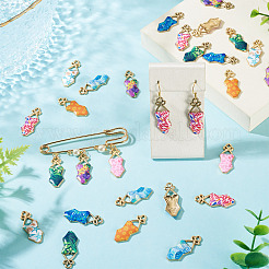 32Pcs 8 Colors Alloy Enamel Pendants&nbsp;ENAM-TA0003-95