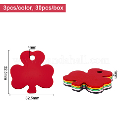 30Pcs 10 ColorsAluminum Pendants&nbsp;ALUM-BC0001-61