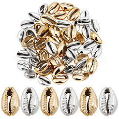 80Pcs 2 Colors Electroplated Natural Cowrie Shell Beads&nbsp;BSHE-PA0001-06