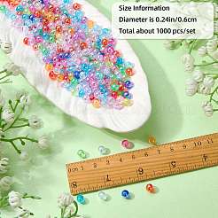 1000Pcs UV Plating Transparent Acrylic Beads&nbsp;OACR-SZ0001-55