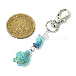 Sea Turtle Synthetic Turquoise Pendant Decorations&nbsp;HJEW-JM02142-01