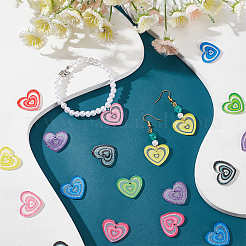 32Pcs 8 Colors Transparent Acrylic Pendant&nbsp;MACR-HY0001-03