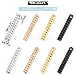 8Pcs 4 Colors Ion Plating(IP) 304 Stainless Steel Charms&nbsp;STAS-DC0008-34