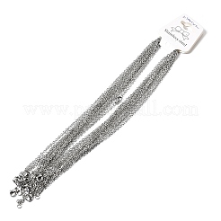 12Pcs 2.4MM 304 Stainless Steel Textured Cable Chain Necklaces for Men Women&nbsp;NJEW-H093-18P-02