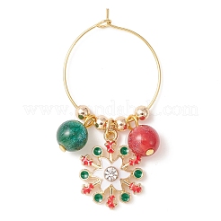 Christmas Theme Alloy Enamel Wine Glass Charms&nbsp;AJEW-JO00194