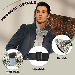 1Pc Polyester with Rhinestone Bow Ties for Bridegroom&nbsp;AJEW-SP0003-32E