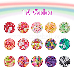 2400Pcs 15 Colors Handmade Polymer Clay Beads&nbsp;CLAY-YW0001-27B