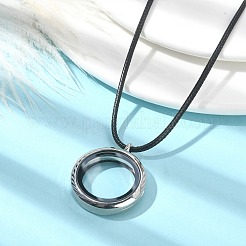 Blank Alloy Photo Frame Living Memory Floating Locket Pendants with Imitation Leather Cord Necklaces&nbsp;NJEW-JN04517