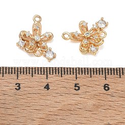 Brass Pave Clear Cubic Zirconia Connector Charms&nbsp;CU-CBAB0CF-02G