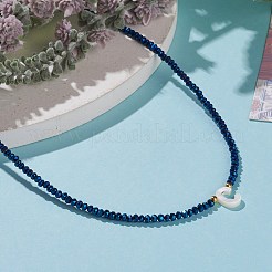(Jewelry Parties Factory Sale)Natural Shell Letter Pendant Necklaces&nbsp;NJEW-JN03304-03