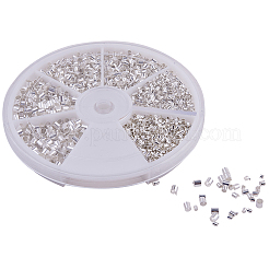 1 Box Silver Brass Tube Crimp Beads Sets in 3 Sizes for Jewelry Making&nbsp;KK-PH0019-01S