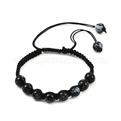 4Pcs 4 Colors Baking Paint Glass Round Beads Braided Bead Bracelets&nbsp;BJEW-JB11974