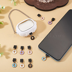 15Pcs 5 Colors Alloy Enamel Mobile Plugs&nbsp;HJEW-TA00373