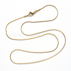 PVD Vacuum Plating 304 Stainless Steel Boston Link Chain Necklace&nbsp;NJEW-S420-005C-G