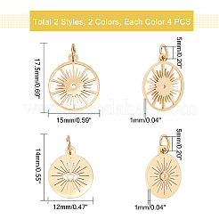 16Pcs 4 Style 201 Stainless Steel Pendants&nbsp;STAS-DC0004-50