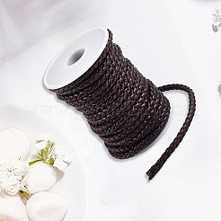 10M Round Braided PU Leather Cord&nbsp;LC-GF0001-13C