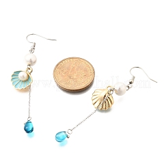 Alloy Shell Shape Dangle Earrings&nbsp;EJEW-TA00655