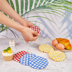 6Pcs 3 Colors Tartan Pattern Reusable Fabric Bread Fermentation Cover&nbsp;AJEW-CN0005-13