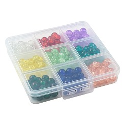 180Pcs 9 Colors Spray Painted Crackle Glass Beads Set&nbsp;CCG-FS0001-03