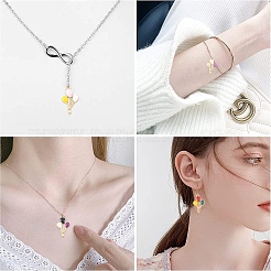 40Pcs 8 Colors Alloy Enamel Pendants&nbsp;ENAM-YW0006-85