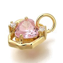 Rack Plating Brass Micro Pave Cubic Zirconia Charms&nbsp;KK-I720-08G