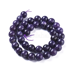 Natural Lepidolite/Purple Mica Stone Beads Strands&nbsp;G-D0020-16-4mm
