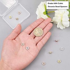 CZ Brass Micro Pave Grade AAA Cubic Zirconia Bead Spacers&nbsp;KK-NB0002-28-NR