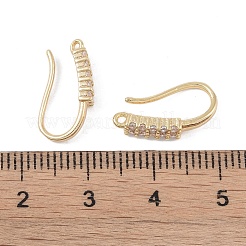 Brass Micro Pave Cubic Zirconia Earring Hooks&nbsp;KK-U008-14G