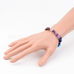 Chakra Natural Gemstone Beaded Stretch Bracelets&nbsp;X-BJEW-JB02324-02