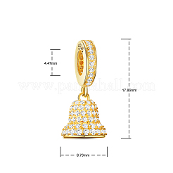 925 Sterling Silver Christmas Cubic Zirconia Bell Pendant&nbsp;TS-P-215