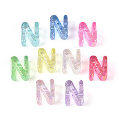 UV Plating Transparent Acrylic European Beads&nbsp;OACR-M027-02N