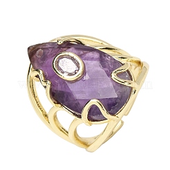 Natural Amethyst Cuff Rings&nbsp;GG-CBA5FCC-03G-05