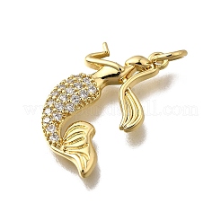 Brass Micro Pave Clear Cubic Zirconia Pendants&nbsp;KK-F899-06G