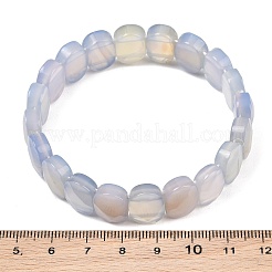 Dyed & Heated Natural Agate Oval Beaded Stretch Bracelet&nbsp;G-E010-01-20