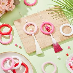 60Pcs 10 Styles Round with Ring Silicone Focal Beads&nbsp;SIL-PH0001-25