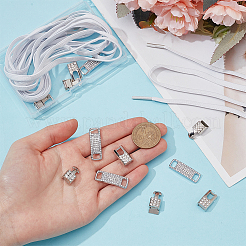 Rectangle Brass & Zinc Alloy Rhinestone Shoe Buckle Clips&nbsp;FIND-HY0003-93P