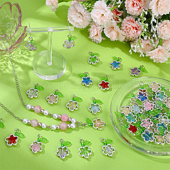 50Pcs Glass Flower Pendants&nbsp;FIND-SC0020-56