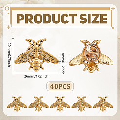 40Pcs Alloy Bees Lapel Pin Backs&nbsp;JEWB-GO0001-21AG
