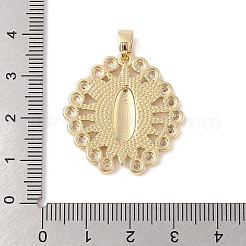 Brass Cubic Zirconia Pendants&nbsp;KK-Z050-09G-01