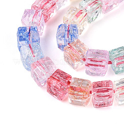 Crackle Transparent Glass Beads Strands&nbsp;GLAA-N062-6mm-11
