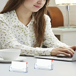 2Pcs Transparent Acrylic Name Card Holder&nbsp;OFST-LP0001-05