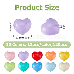 120Pcs 10 Colors Opaque Resin Cabochons&nbsp;RESI-HS0001-08