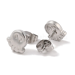Non-Tarnish 304 Stainless Steel Octopus Stud Earrings for Women&nbsp;EJEW-G389-03P
