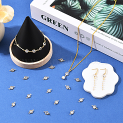 50Pcs Brass Pave Clear Cubic Zirconia Connector Charms&nbsp;KK-BBC0023-16