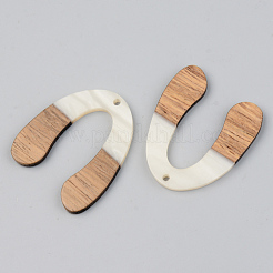 Opaque Resin & Walnut Wood Pendants&nbsp;RESI-S389-058A-C04