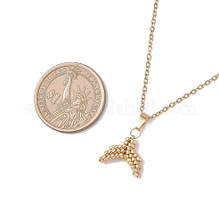 MIYUKI Delica Beads Beaded Mermaid Tail Pendant 304 Stainless Steel Cable Chain Necklaces for Women&nbsp;NJEW-MZ00130-01