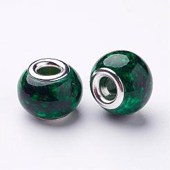 Spray Painted Glass European Beads&nbsp;GPDL-R007-M1