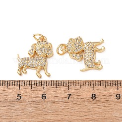 Brass Micro Pave Clear Cubic Zirconia Pendants&nbsp;CU-H002-05G